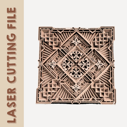 Wooden Multilayer Mandala Style Wall Decor Laser Cutting File