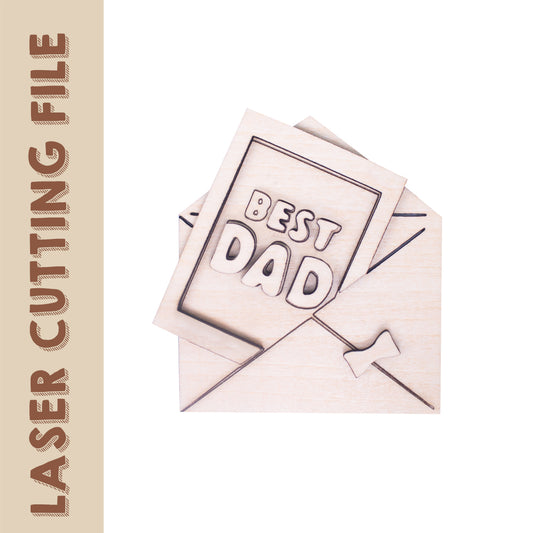 Father's Day Gift Card/Envelope Laser Cutting File - DIY Craft for Heartfelt Greetings