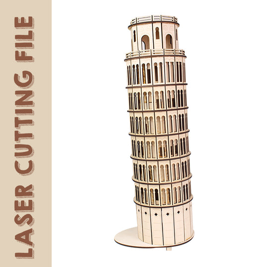 [Improved version]Leaning Tower of Pisa 3D Puzzle Laser Cutting File - Build Your Own