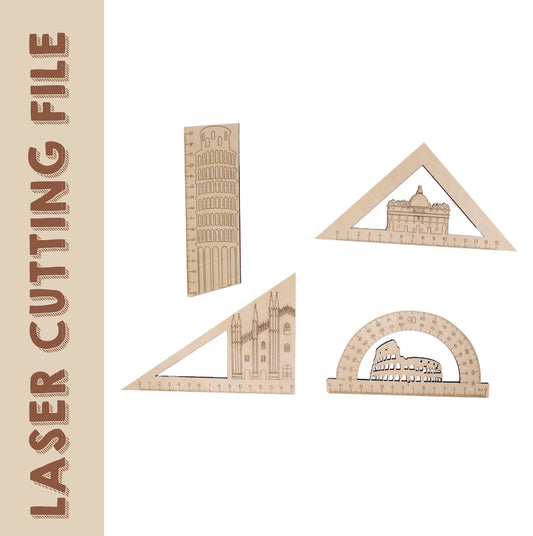 4 Styles Italy Landmarks Ruler Laser Cutting File - Explore Italian Beauty with Functional Elegance