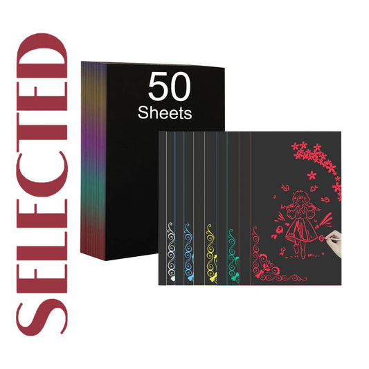 Creatorally 50 folhas A4 Magic Scratch Paper Crafts Scratch Art Painting Paper