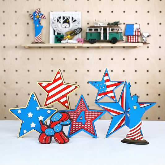 America250 Patriotic Color Collection Multi-Color Plywood Sheets – 24 Sheets 11.7" × 11.7" × 3mm