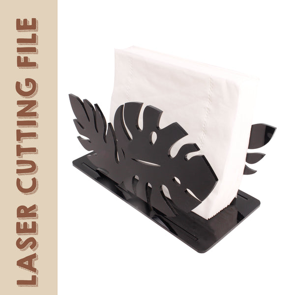 svg dxf vector laser file Monstera Deliciosa Tissue Holder Laser Cutting File - Bring Tropical Vibes to Your Tissue Organization by Creatorally