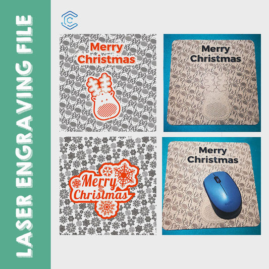 Christmas mouse pad engraving laser file laser engraving images