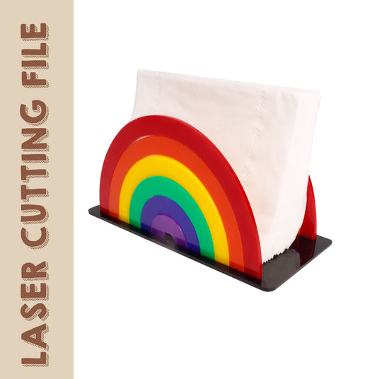 Rainbow Tissue Holder Laser Cutting File - Brighten Up Your Space with Colorful Organization