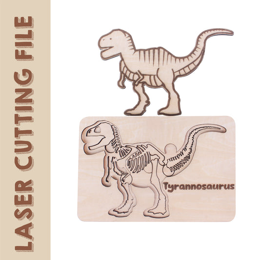 Tyrannosaurus Rex Jigsaw Laser Cutting File - DIY Craft for Dino Enthusiasts by Creatorally