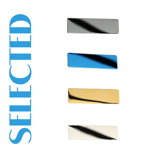 Pacote com 20 etiquetas de identificação em branco de aço inoxidável, 4 cores, crachás e placas de identificação