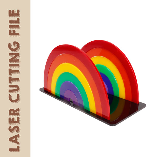 dxf svg vector laser file Rainbow Tissue Holder Laser Cutting File - Brighten Up Your Space with Colorful Organization by Creatorally