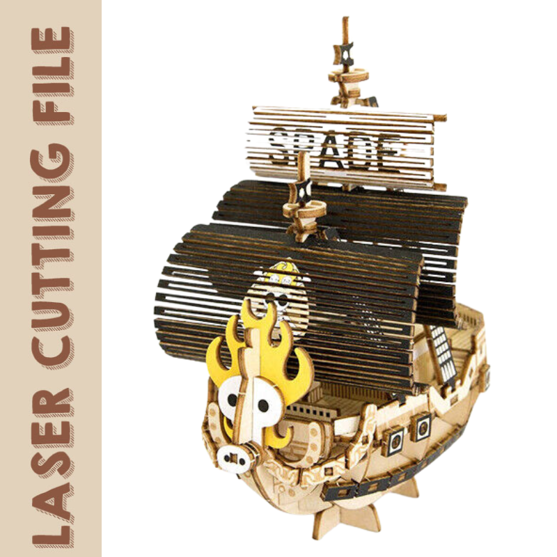 One Piece Going Merry/ Red Force/ Ace bundle laser cutting file