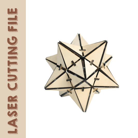 free svg file 3D Wooden Puzzle - Intricate Dodecahedron Pattern