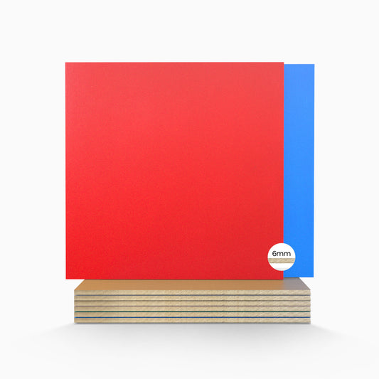 8pcs 12"x12" double-sided 6mm multi-color plywood for laser projects