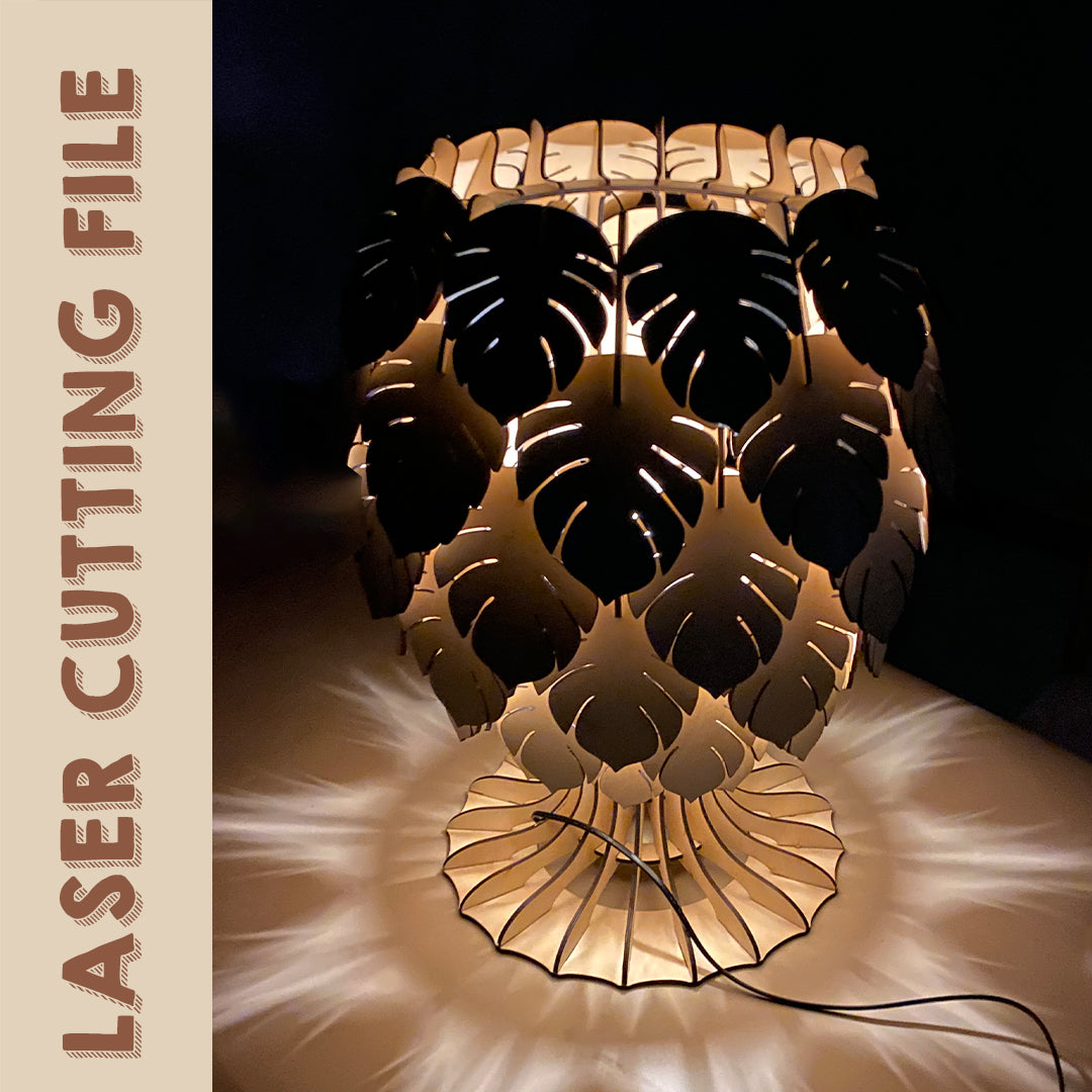 monstera lampe Monstera Deliciosa Floor Lamp Laser Cutting File with Tutorial Video