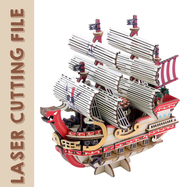 One Piece Going Merry/ Red Force/ Ace bundle laser cutting file