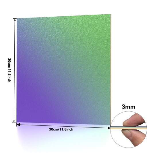 Iridescent Color-Shift Plywood Sheets – Chameleon Finish, 4pcs 12×12'' (30×30 cm), 3mm | Creatorally