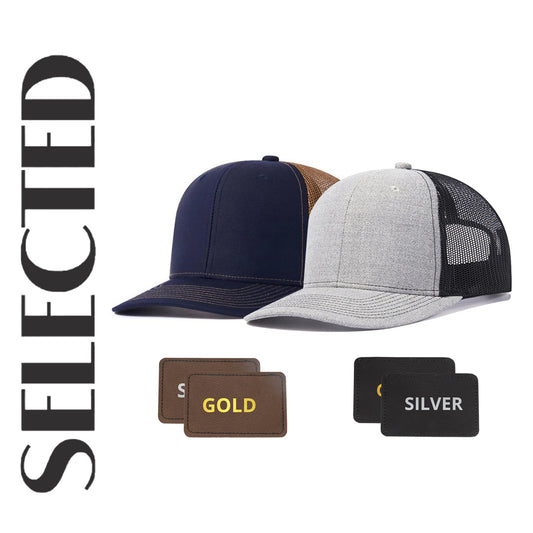 Flash Sale-Creatorally 2pcs Adjustable Mesh Trucker Hat/Baseball Cap with 4pcs Self-adhesive Cap Stickers for Laser Engraving