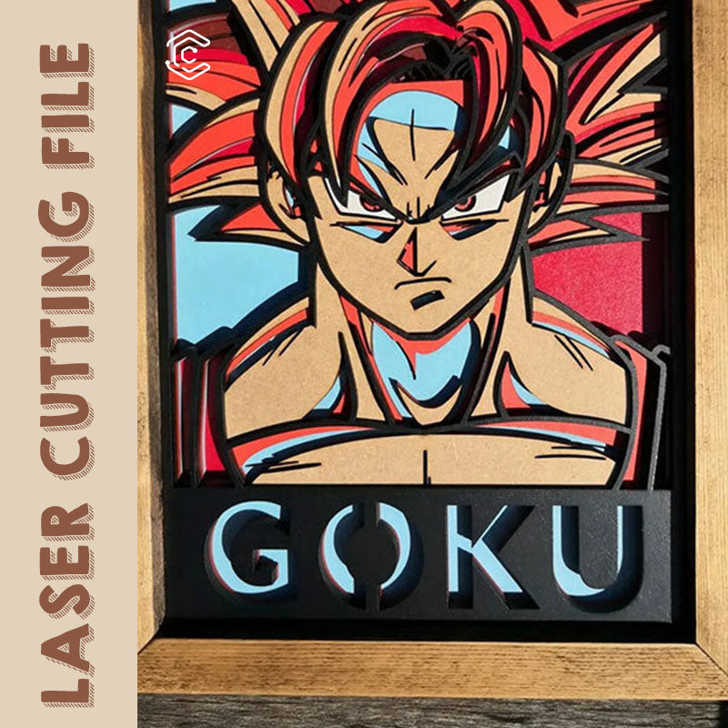 Multi-layer Dragon Ball GOKU wall decoration laser cutting file