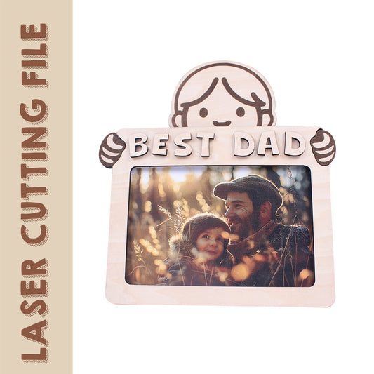 Father's Day Photo Frame Laser Cutting File - DIY Craft for Cherished Memories