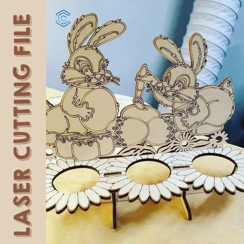 Easter bunny egg holder laser cutting file – Creatorally