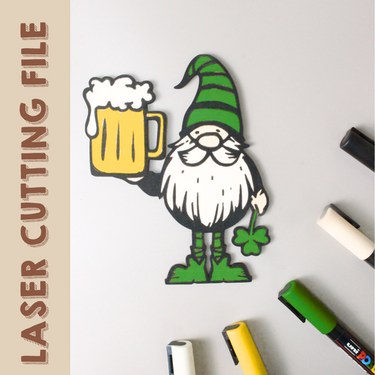 St. Patrick's Day inspired Gnome Free laser cutting file