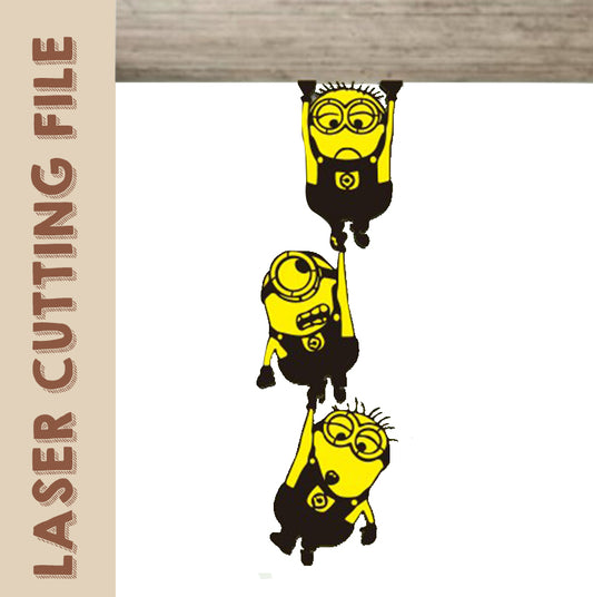 svg dxf vector laser file Minions Hanging Decor Laser Cutting File - DIY Minion-Themed Decoration by Creatorally