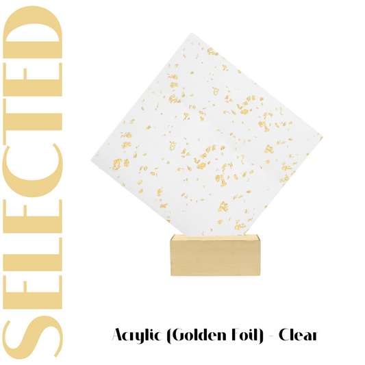 2 pcs 12''x12'' Glitter Clear Acrylic Sheet(Silver/Golden Foil)
