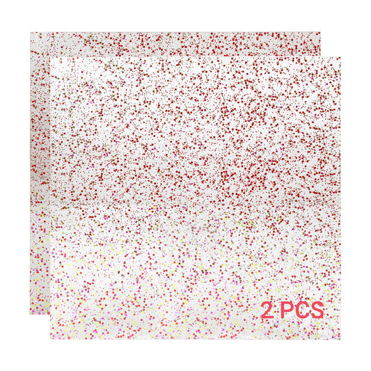 Creatorally 2pcs Pink Glitter Acrylic Sheets – 12"x12", 1/8" Thick