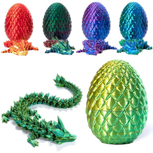 3D Crystal Flexible Dragon in Egg Figurine Blind Box - Mystery Desktop Decoration