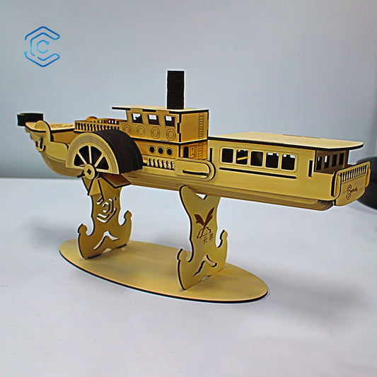Steamship 3D Puzzle laser cutting file