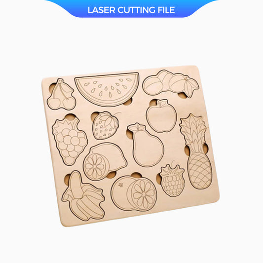 Kids fruit puzzle style 2 laser cutting file by Creatorally