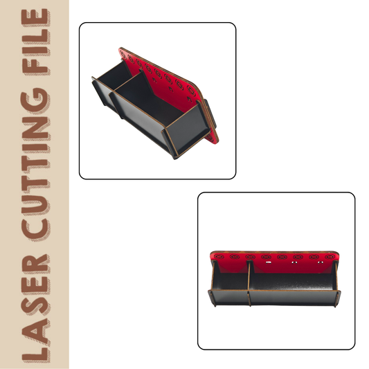 3D Puzzle Laser Cut Organizer Box SVG – Lucky “Fa” Mahjong Storage File