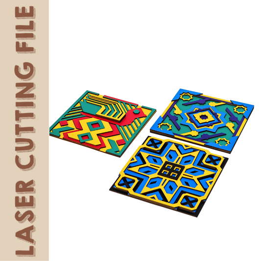 Decoração de mandala geométrica multicamadas SVG – Arquivos étnicos de corte a laser folk