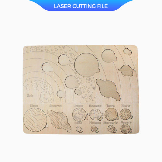 Planets Teaching Aids English&Spanish version laser cutting file laser cutting and engraving machine
