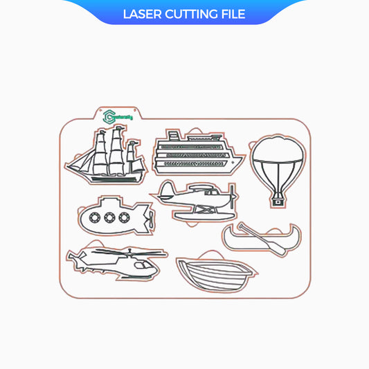Pre-school education jigsaw laser cutting file