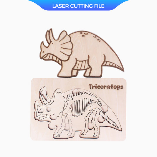 Triceratops Jigsaw Laser Cutting File - DIY Craft for Dino Fans by Creatorally
