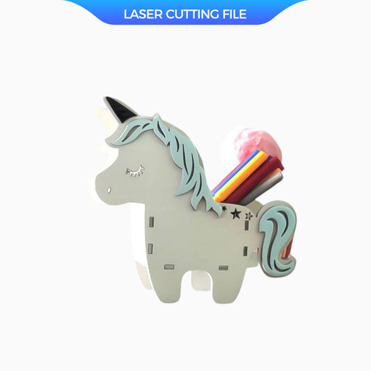 Unicorn Pen Holder laser cutting file