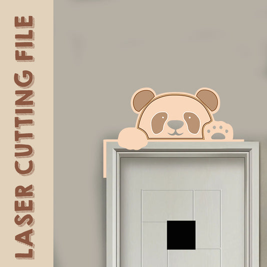 Panda Door Corner Home Decor - Adorable Animal Accent laser cutting files by Creatorally