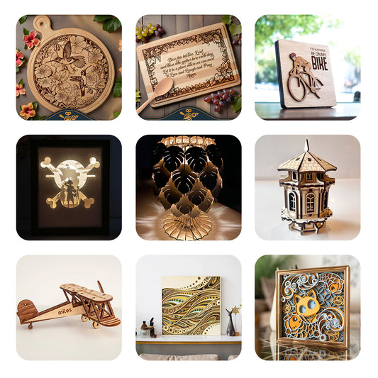 Flash Sale-Creatorally 1/8" 6 Stück braun gefärbte Dichteplatte 12" x 12" DIY Ornamente