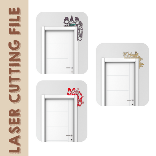 Christmas 3-Style Door Corner Decorations â Festive Laser Cutting File