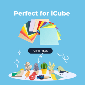 [Perfect for Sculpfun icube]Materials Package: Colored Paper+Kraft Paper+Non-woven Fabric+Wood