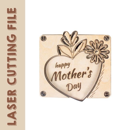 Mother's Day 3 Layers Decor Laser Cutting File - DIY Craft for Heartfelt Gifts