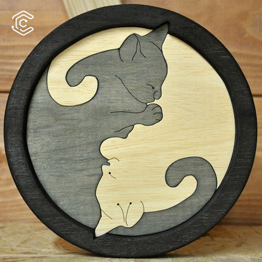 Sleeping cat laser cutting file