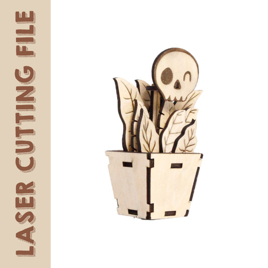Skull Bonsai with Changeable Expressions - Unique Home Decor laser cutting file