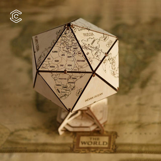 Arquivo de corte a laser para quebra-cabeça 3D Globe