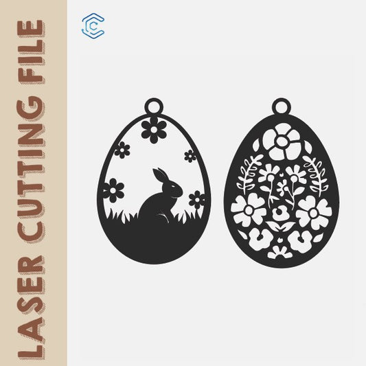 free svg file Easter Multi-Layer Egg Hanging Decor Style 4 - Laser Cutting File by Creatorally