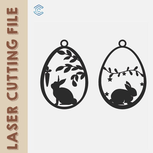 free svg file Easter Multi-Layer Egg Hanging Decor Style 5 - Laser Cutting File by Creatorally