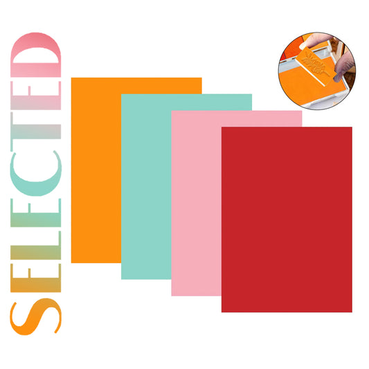 Creatorally 4 Stück 8,26"x5,77" Mehrfarbige Gummipads mit Klebstoff für Stempel/Stempelgummi Laser