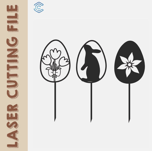 free svg file Easter Cake Topper Laser Cutting File - Festive Design Template by Creatorally