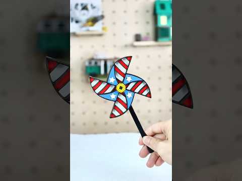 DIY Layered Wooden Pinwheel | 4th of July Decor with Creatorally Colored Plwood