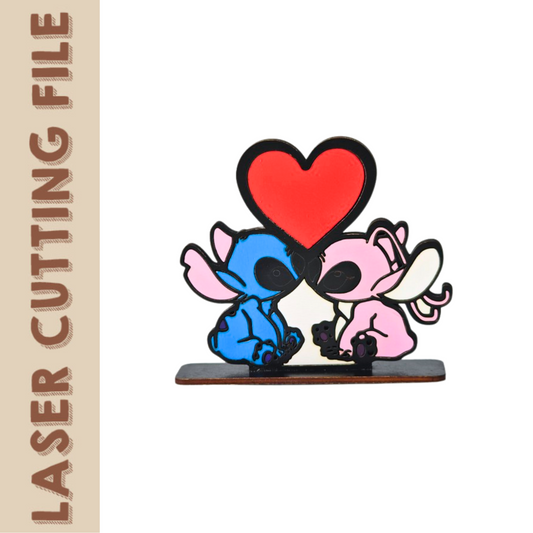 Valentine's Day Stitch photo frame laser cutting file