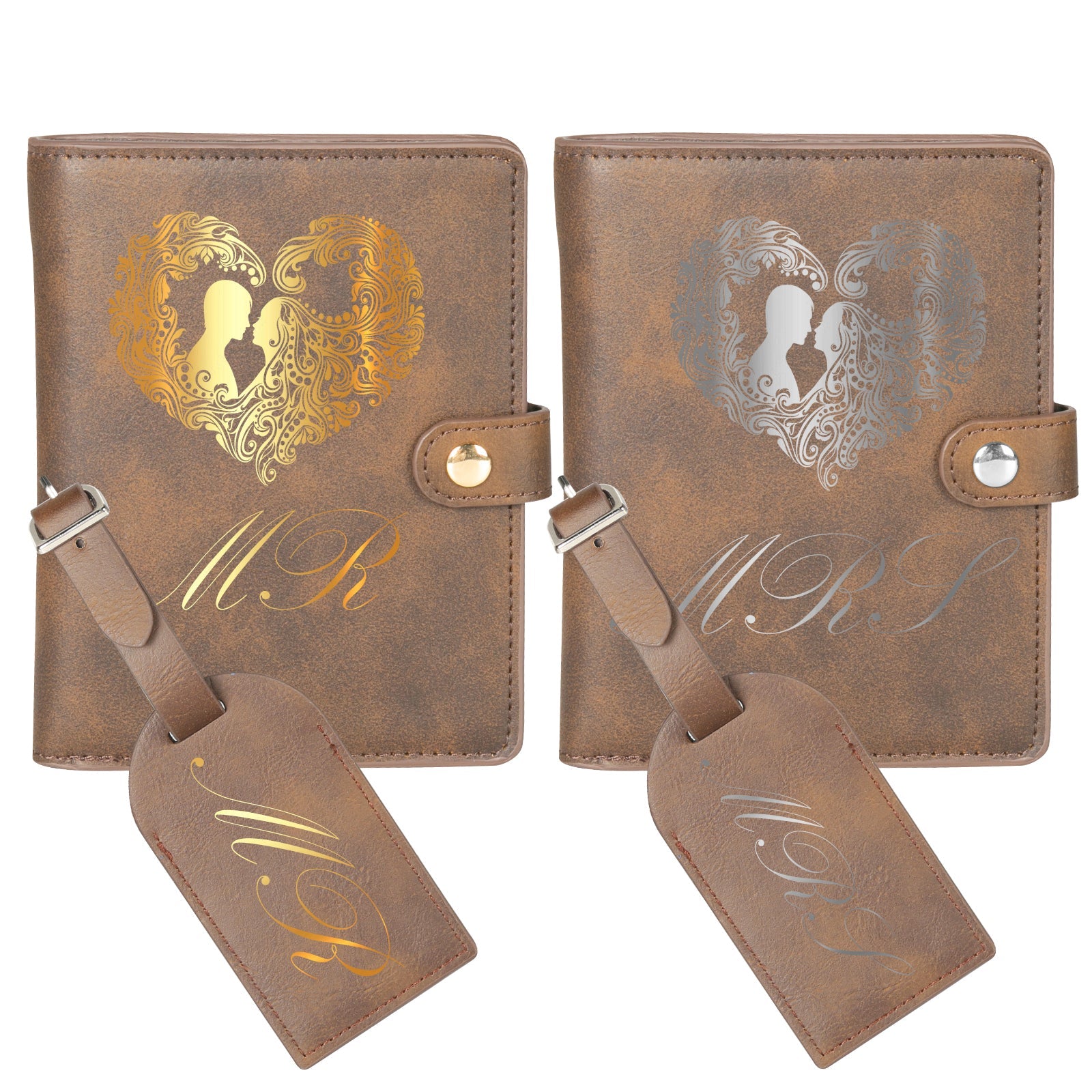 Personalized Leather Passport Holder Travel Wallet and Luggage Tag Set for DIY Laser Engraving - CREATORALLY